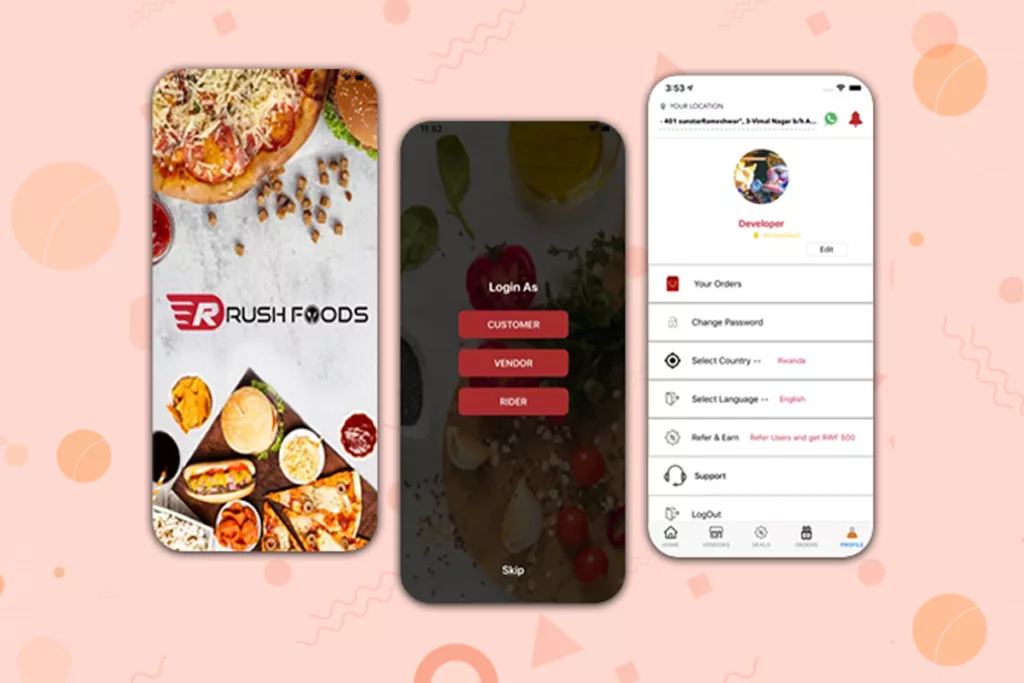 our work - Rush Foods mobile app