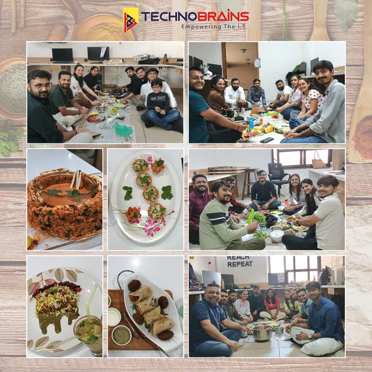 Collage of the TechnoBrains Christmas and New Year lunch celebration