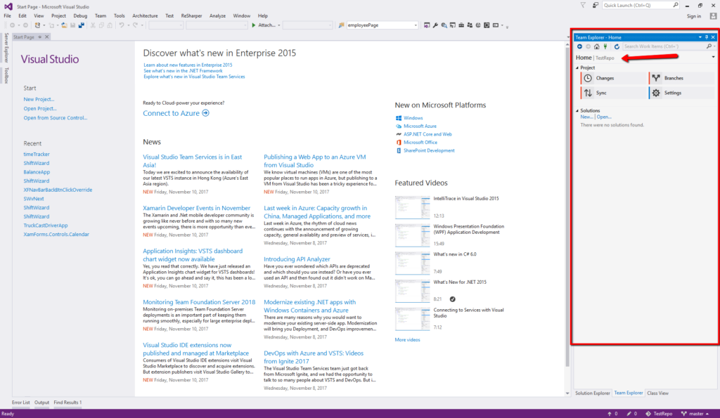 how to add git repository in visual studio