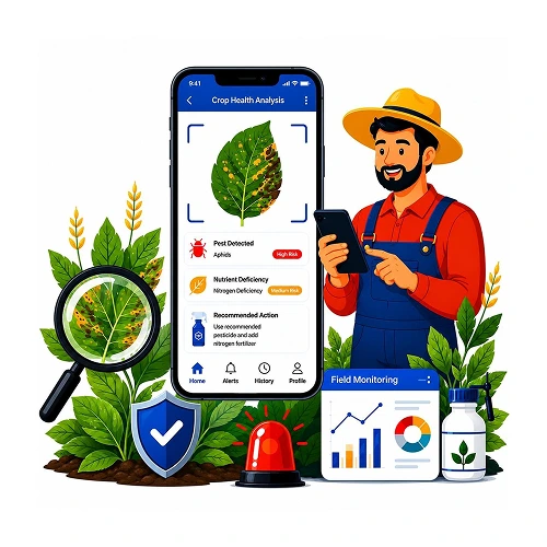 crop disease detection app to identify pests and nutrient